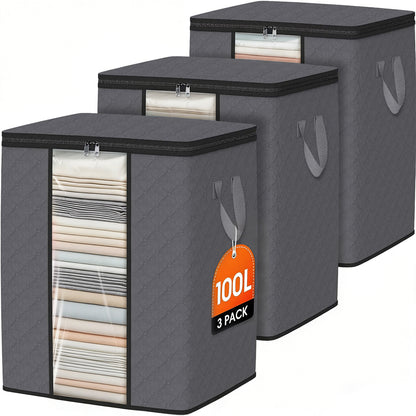 HouseFaves 3 Pack 100L Clothes Storage Bags
