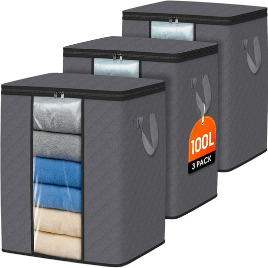 HouseFaves 3 Pack 100L Clothes Storage Bags